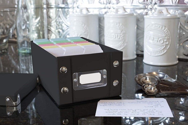 Snap-N-Store Collapsible Index Card Holder Storage Box - Fits 1100 Flash Cards, Black - Image 2